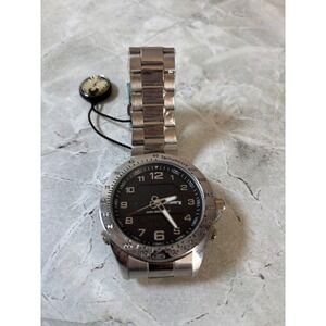 Infantry Co Mens Dual Movement Analog Digital Watch Stainless Steel Tachymeter